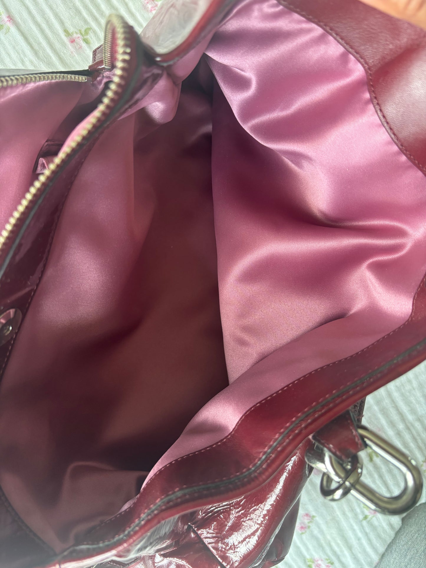 Rare cherry red coach satchel bag