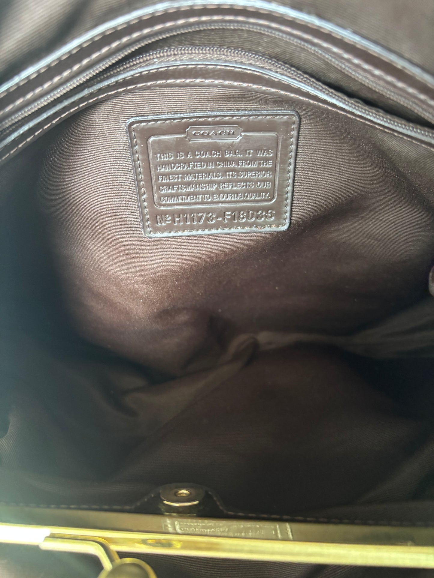 Vintage brown coach tote bag