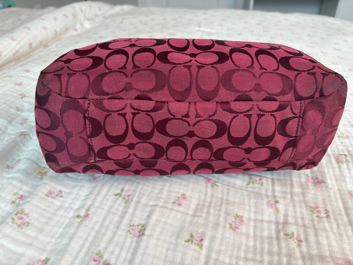 Burgandy vintage coach tote bag