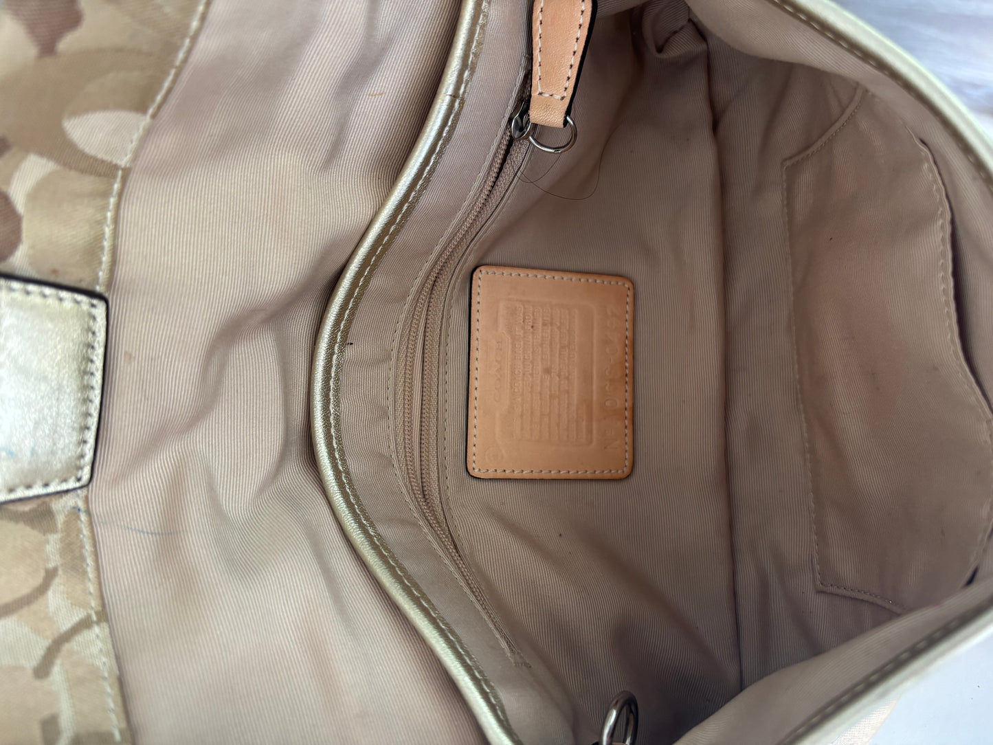Tan optic coach soho shoulder bag