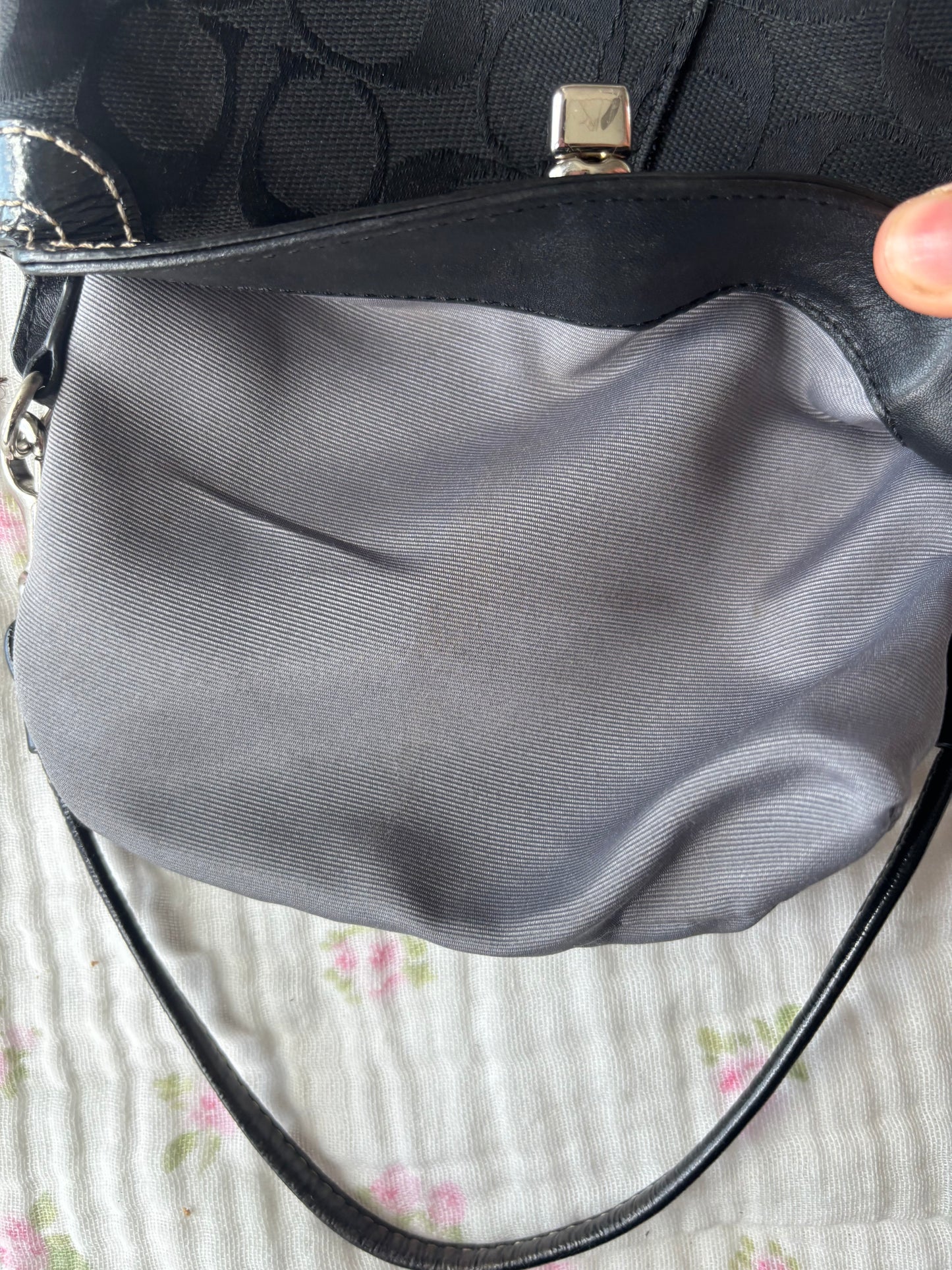Black mini coach handbag