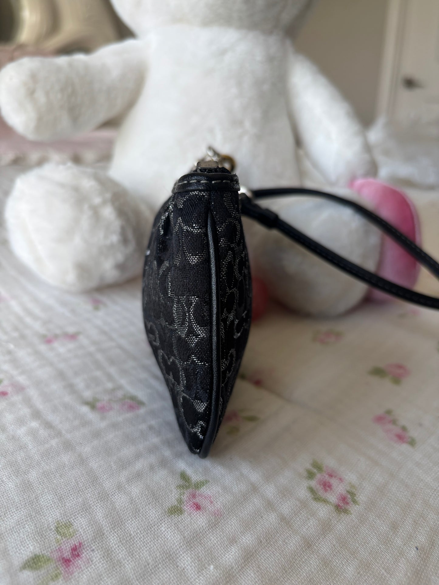 Black optic coach mini wallet