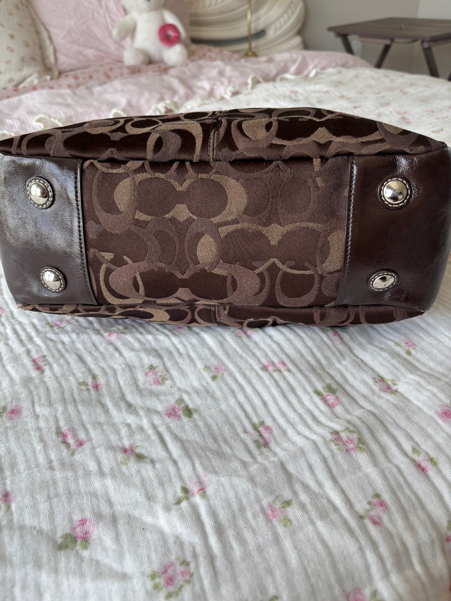 Rare brown optic coach tote bag