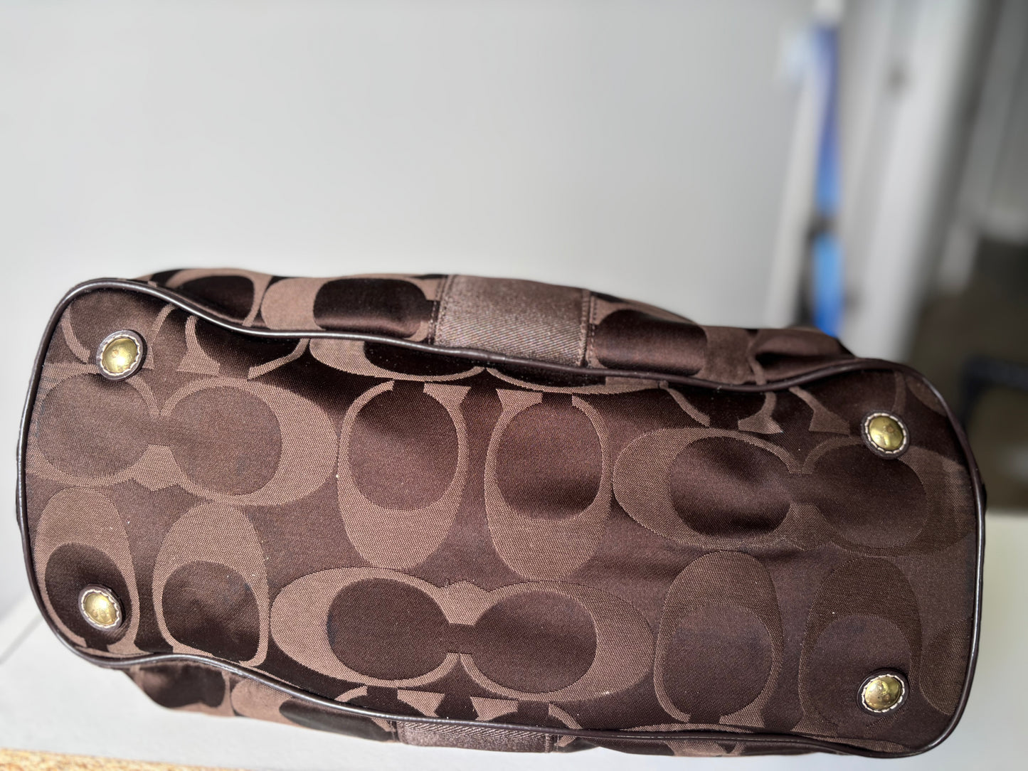 Vintage brown coach tote bag