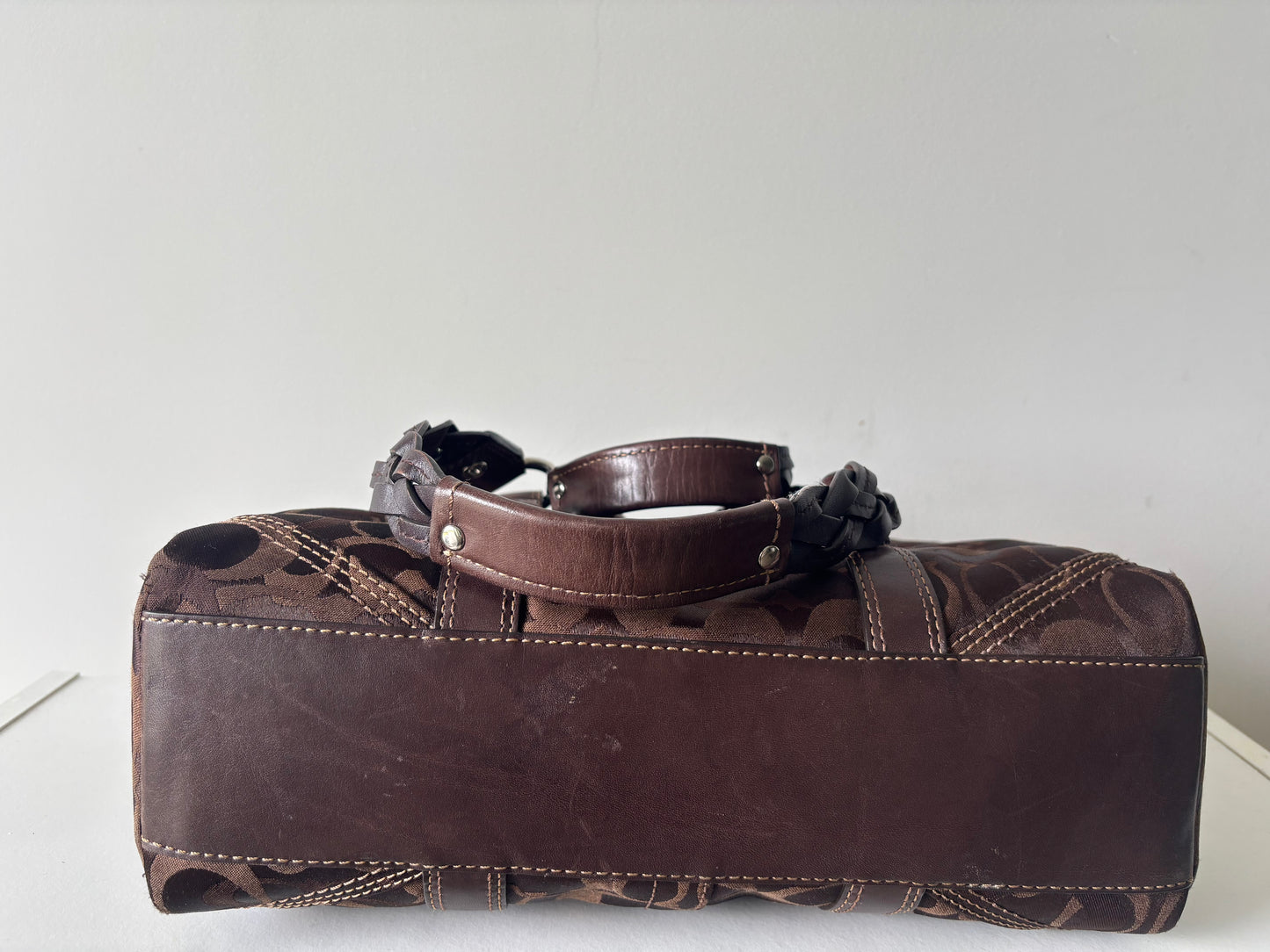brown optic coach satchel bag