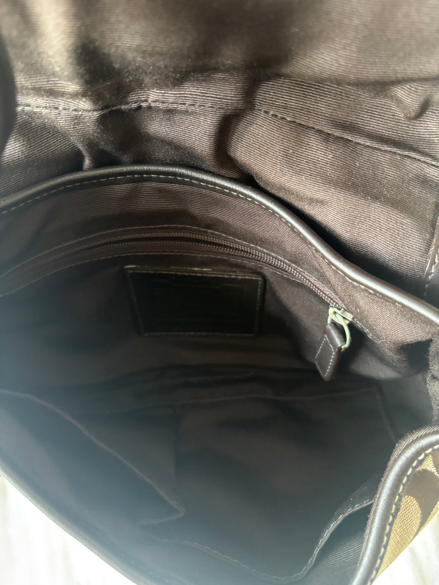 Rare brown mongram mini coach soho bag