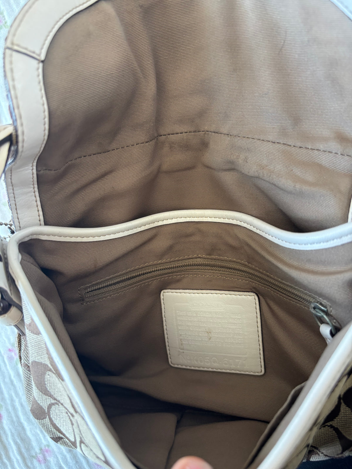 White mongram mini soho