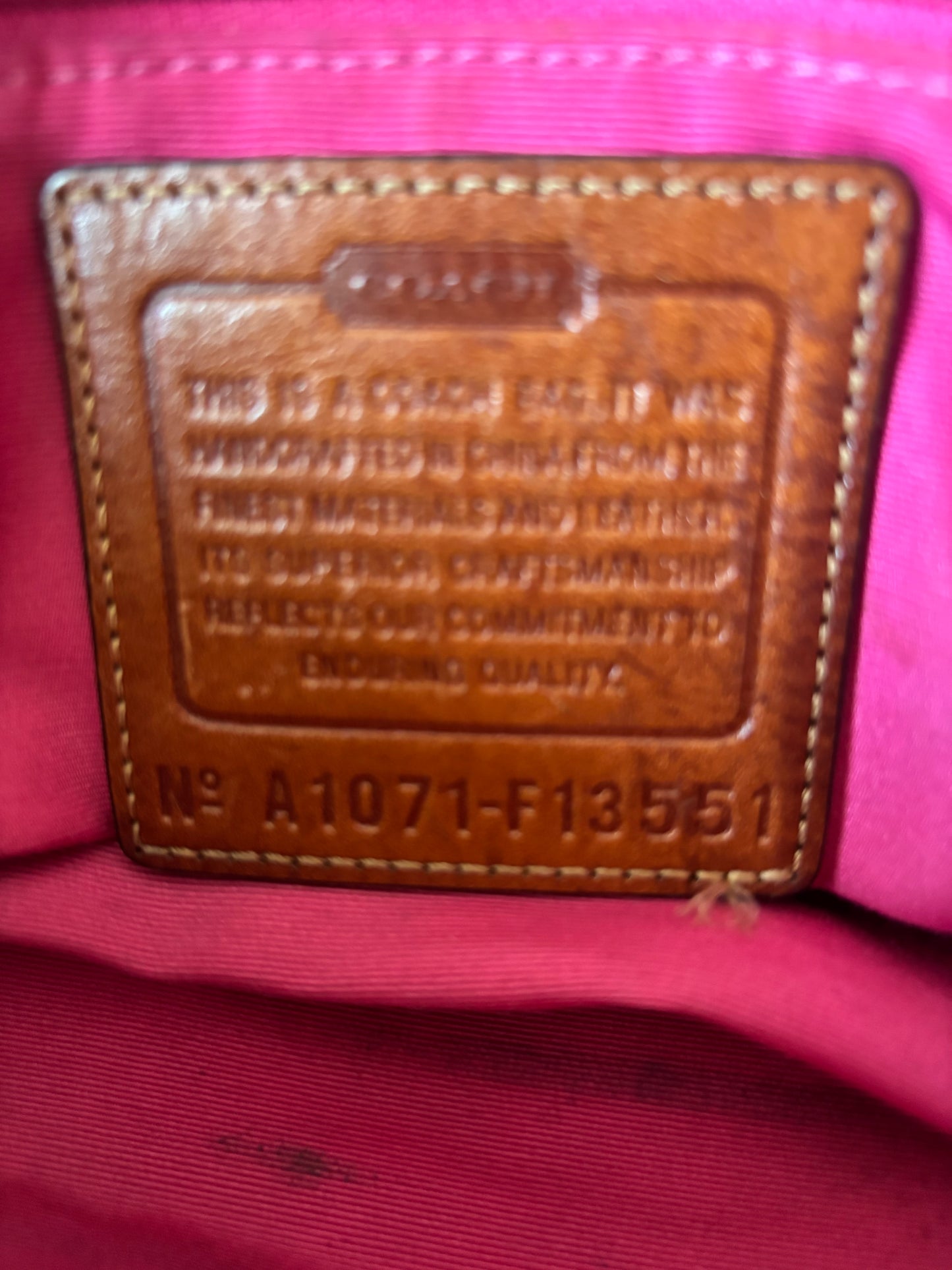 Rare hot pink vintage coach satchel
