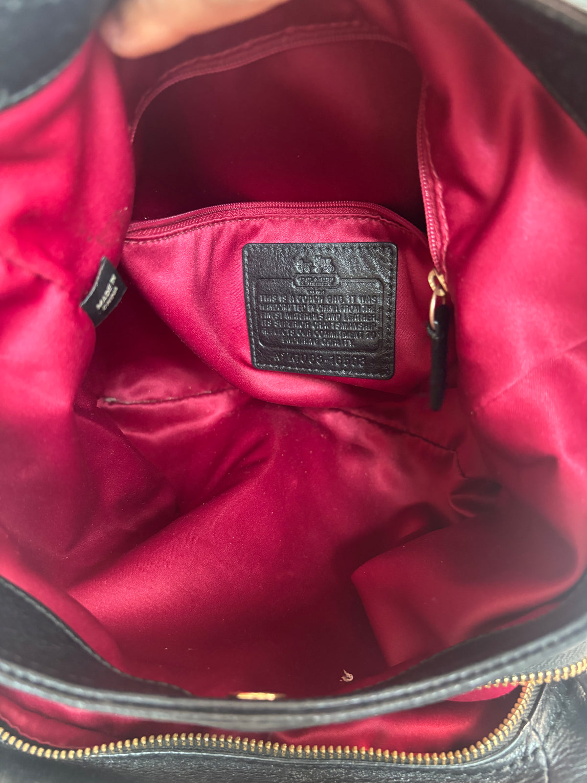 Black leather coach Maggie shoulder bag
