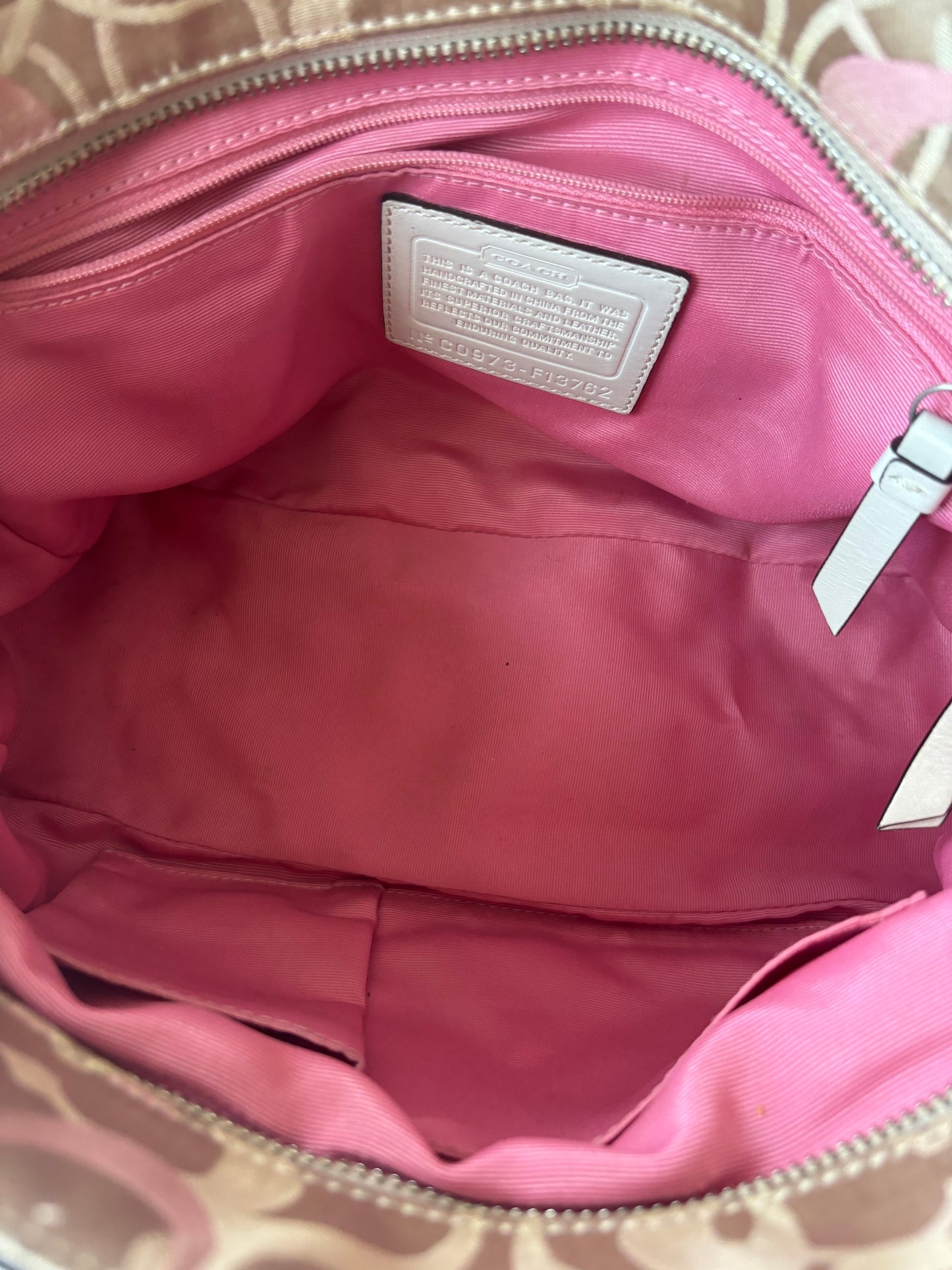 Rare pink optic coach tote bag