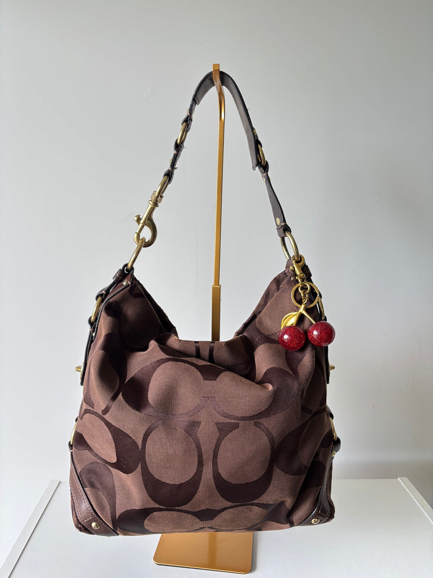 Chocolate brown large coach Carly