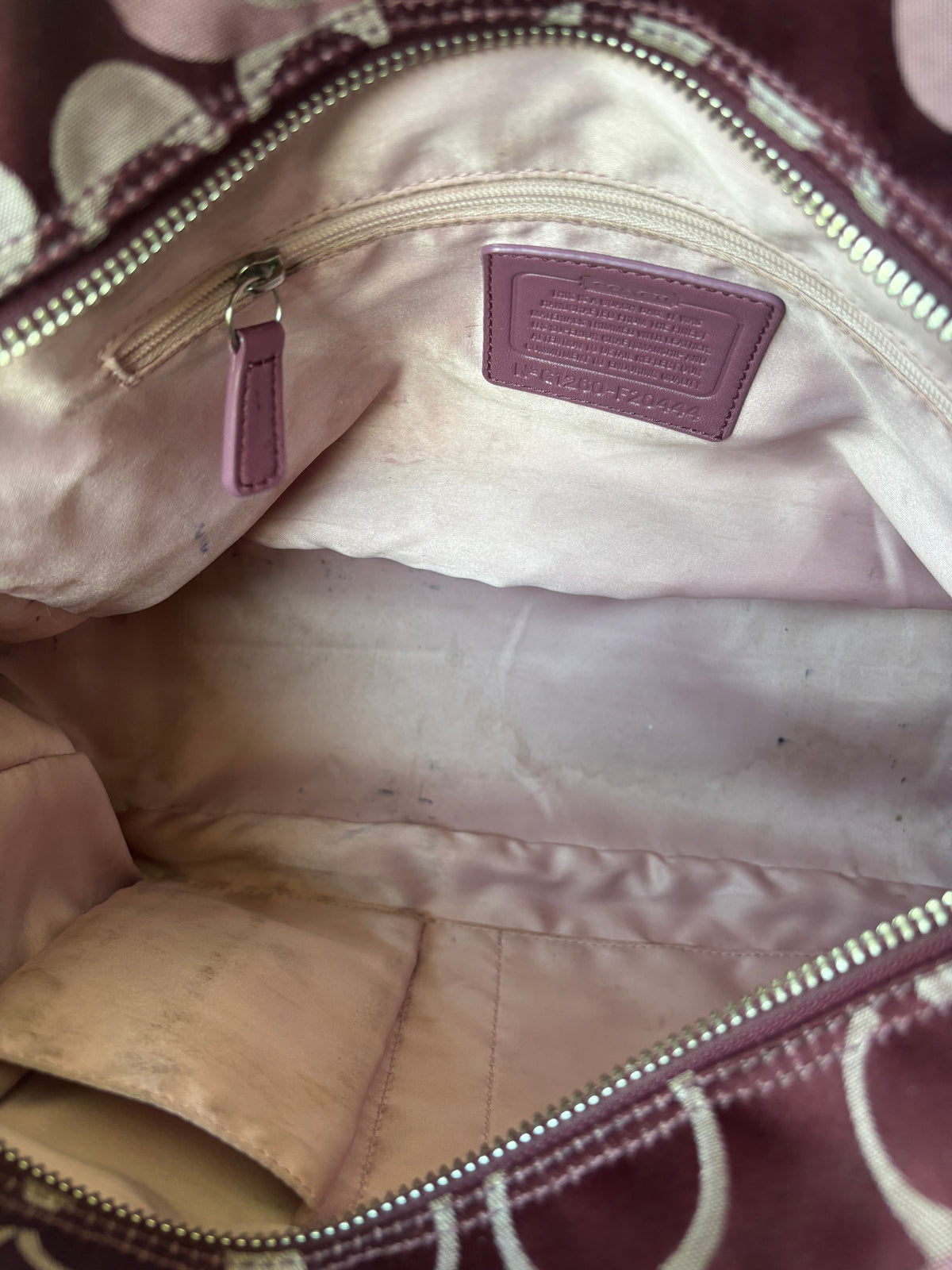 Burgandy coach tote bag