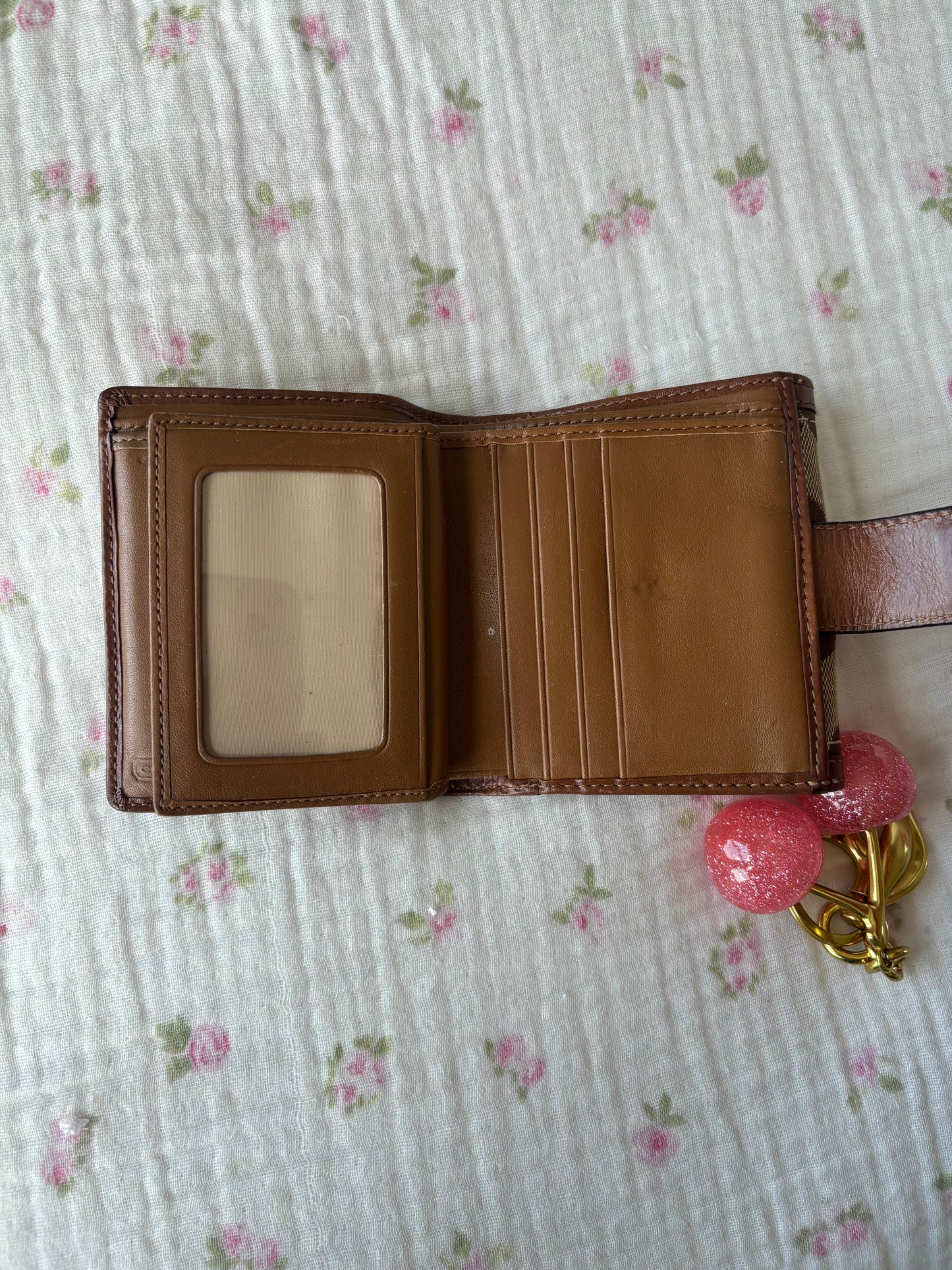 Brown mongram soho coach wallet