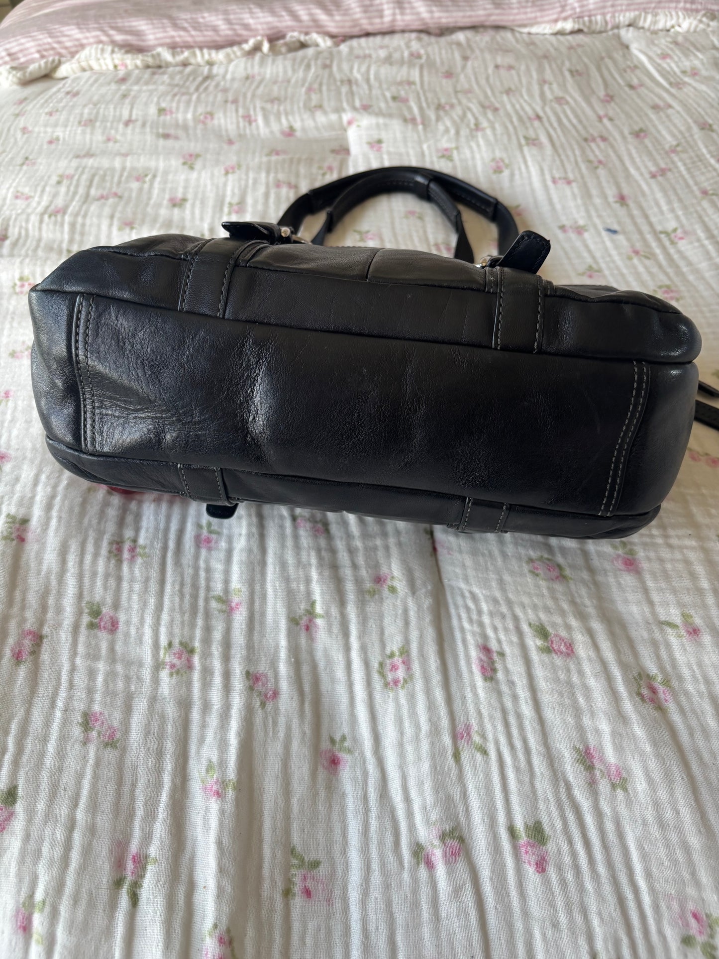 Rare Black leather coach satchel