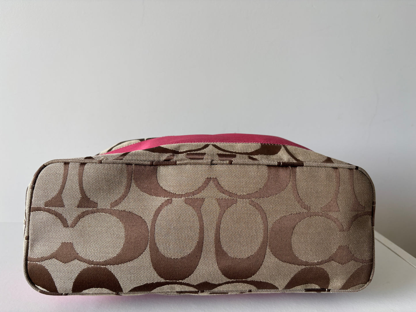 Rare pink mongram coach satchel