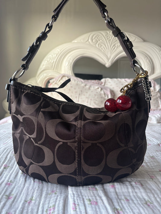 Brown coach medium hobo shoulder bag