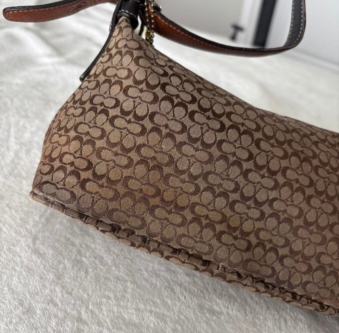 Brown mongram small shoulder bag
