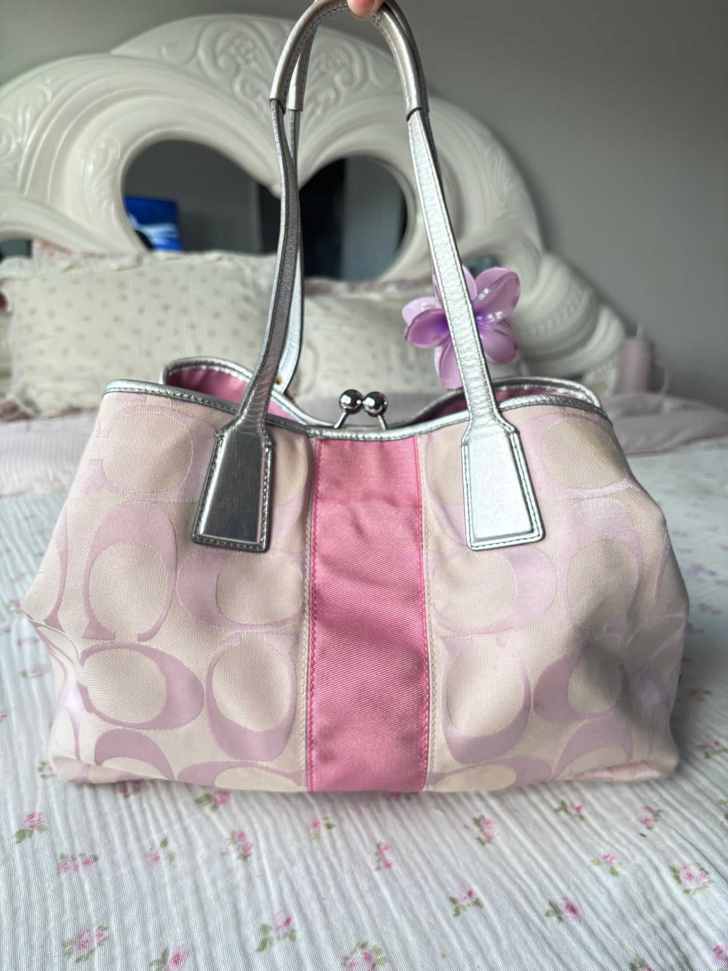 Rare Pink vintage coach tote bag