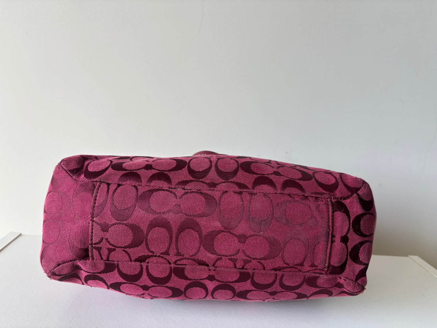 Rare burgandy vintage coach tote bag