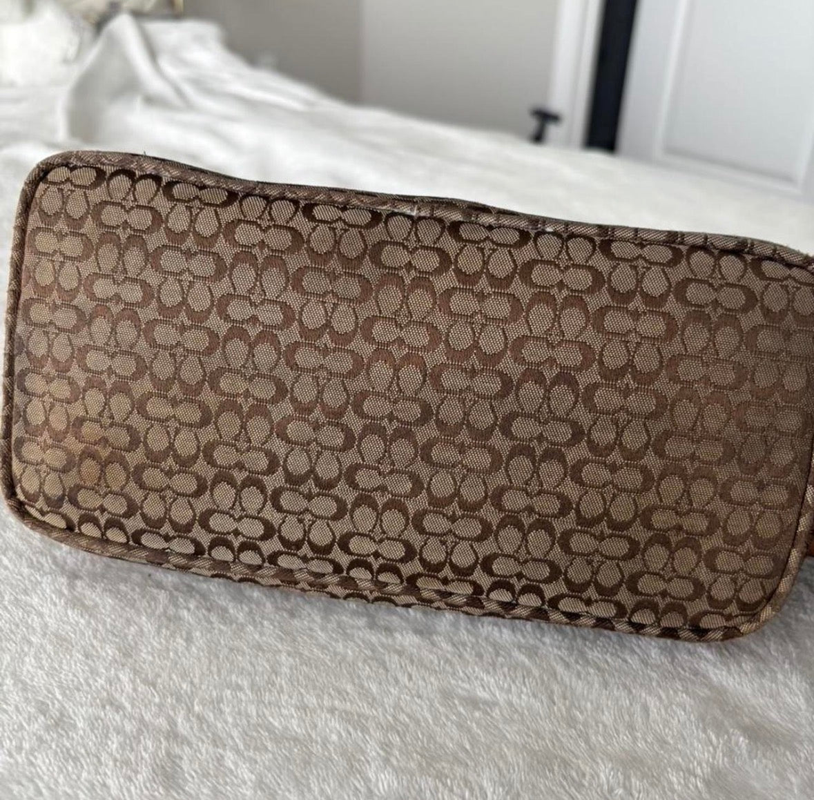 Brown mongram small shoulder bag