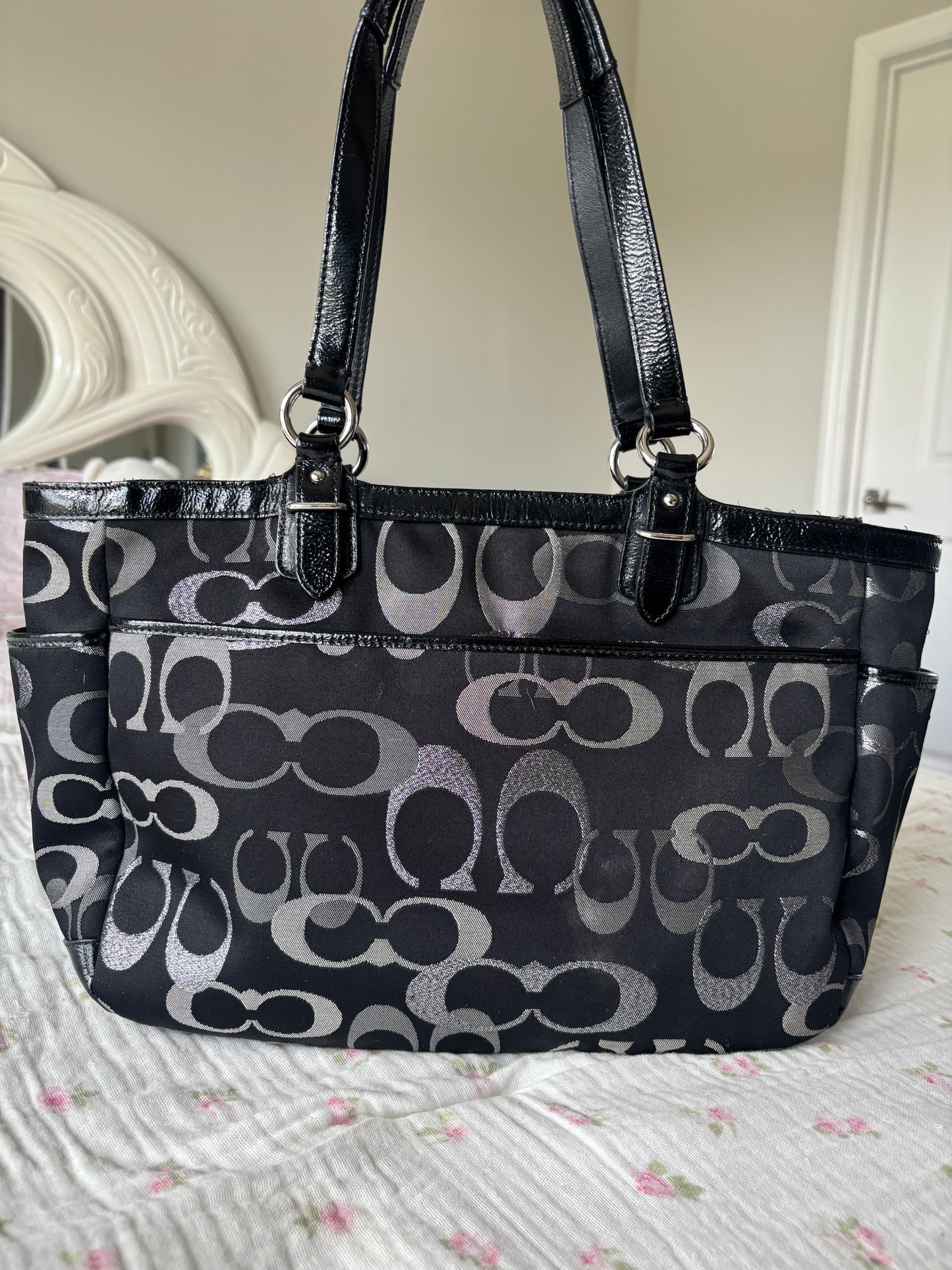 Vintage black coach tote bag