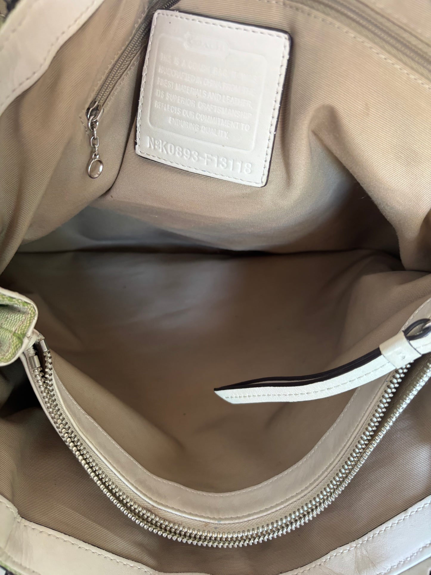Rare green coach tote bag