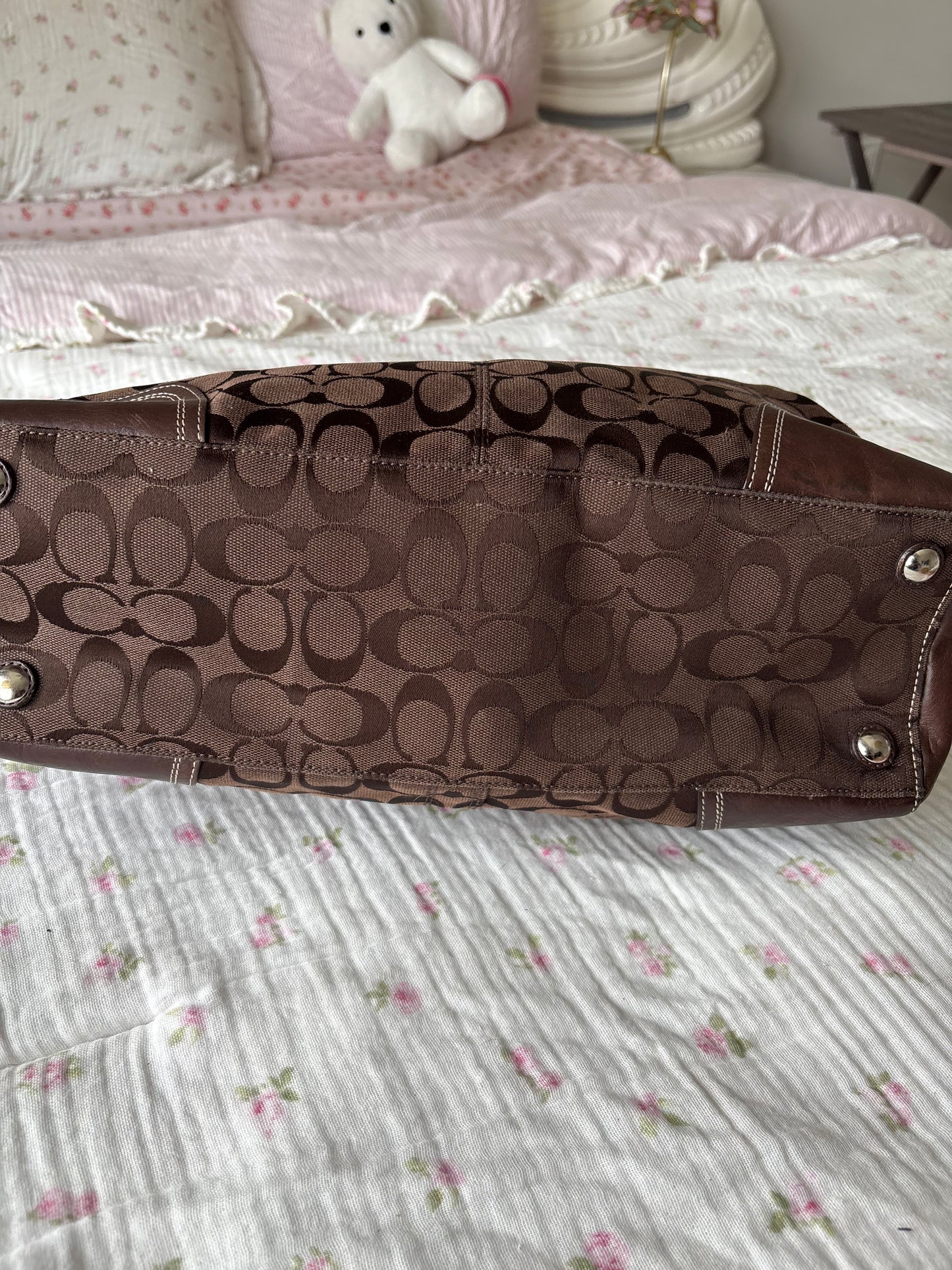 Rare choclate brown coach tote bag