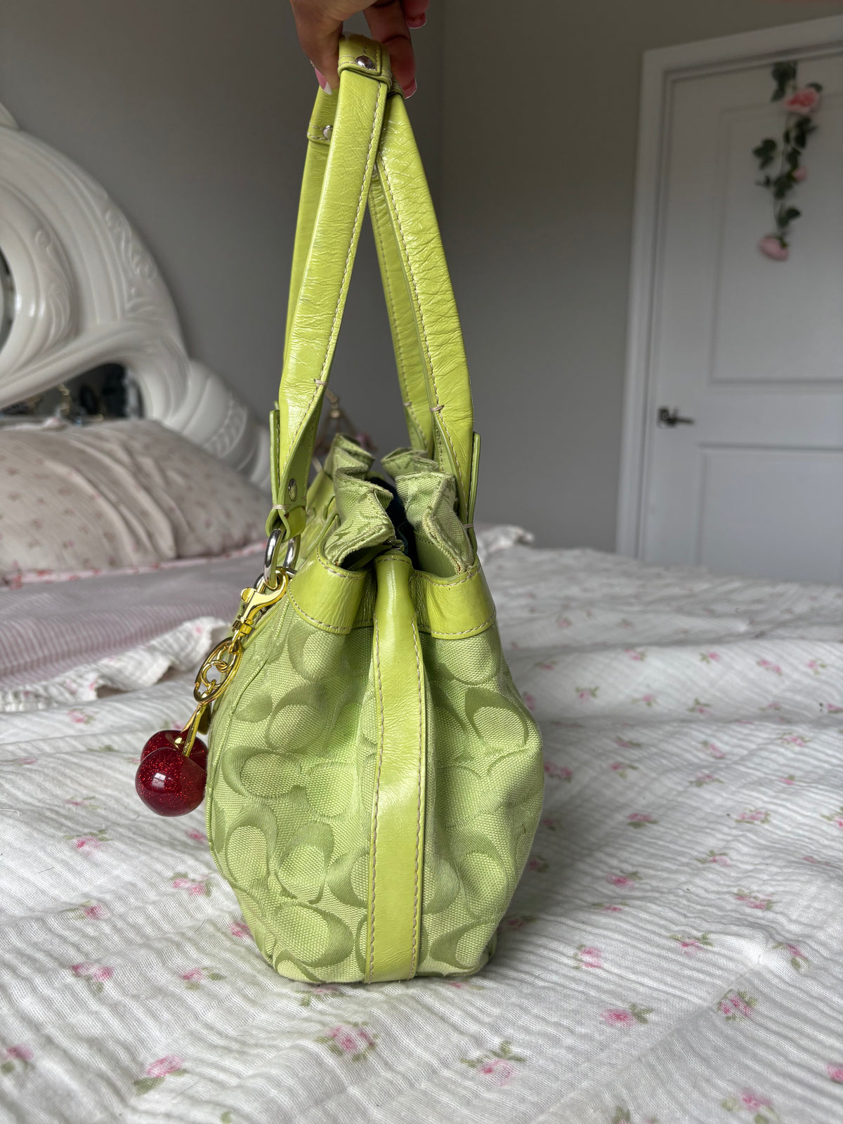 Rare lime green coach tote