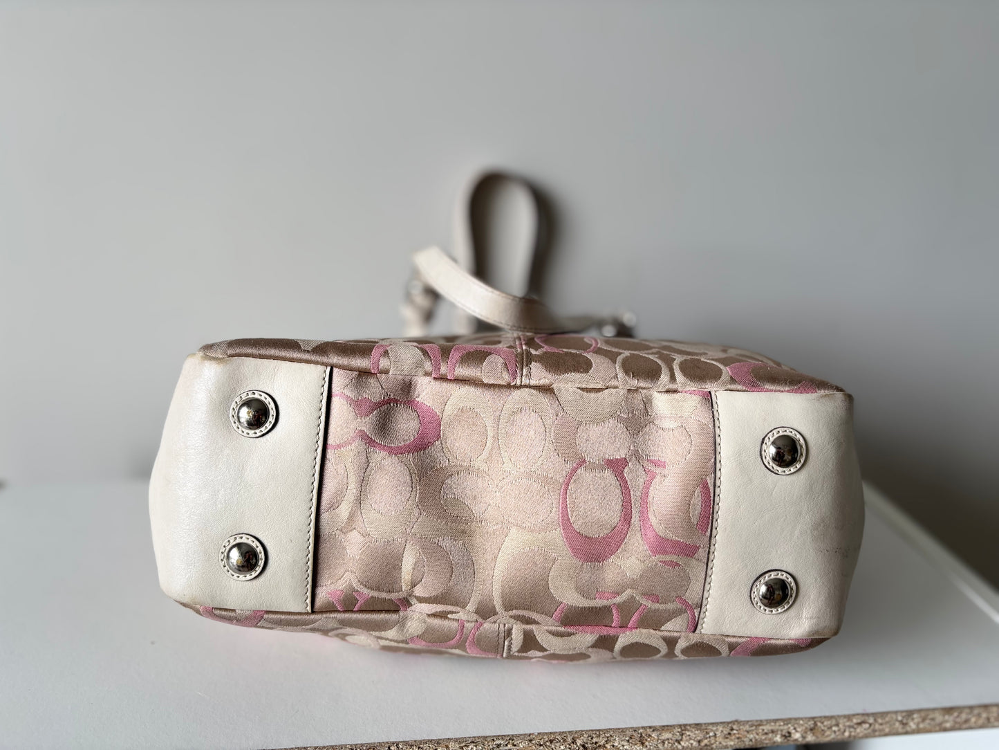 Pink optic coach tote bag