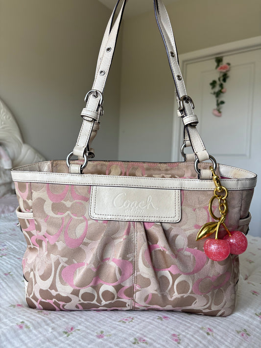 Rare pink optic coach tote bag