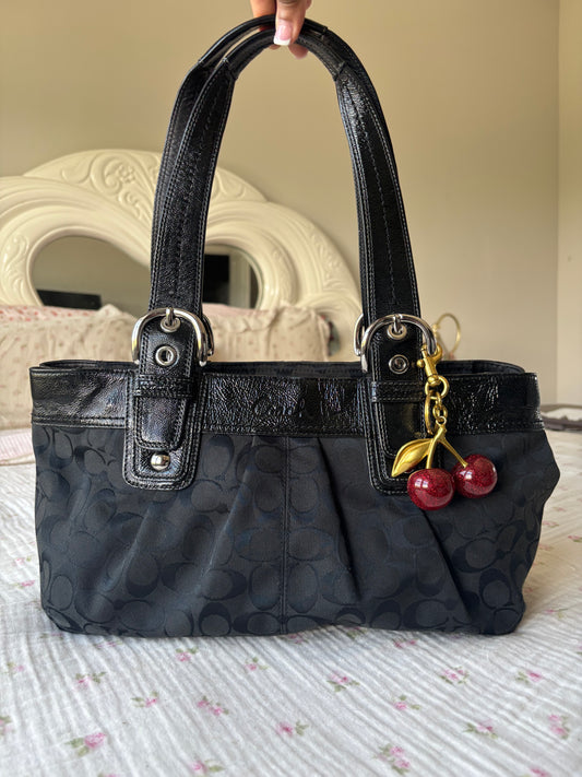 Black mongram coach bag