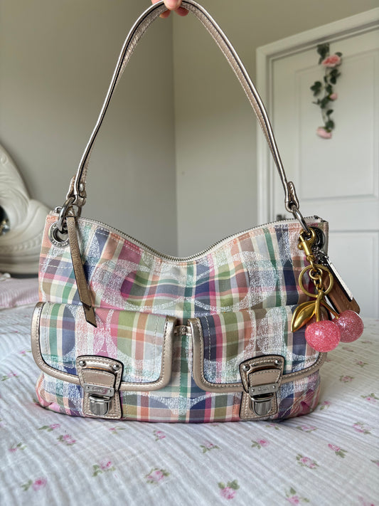 Rare coach poppy madras shoulder bag