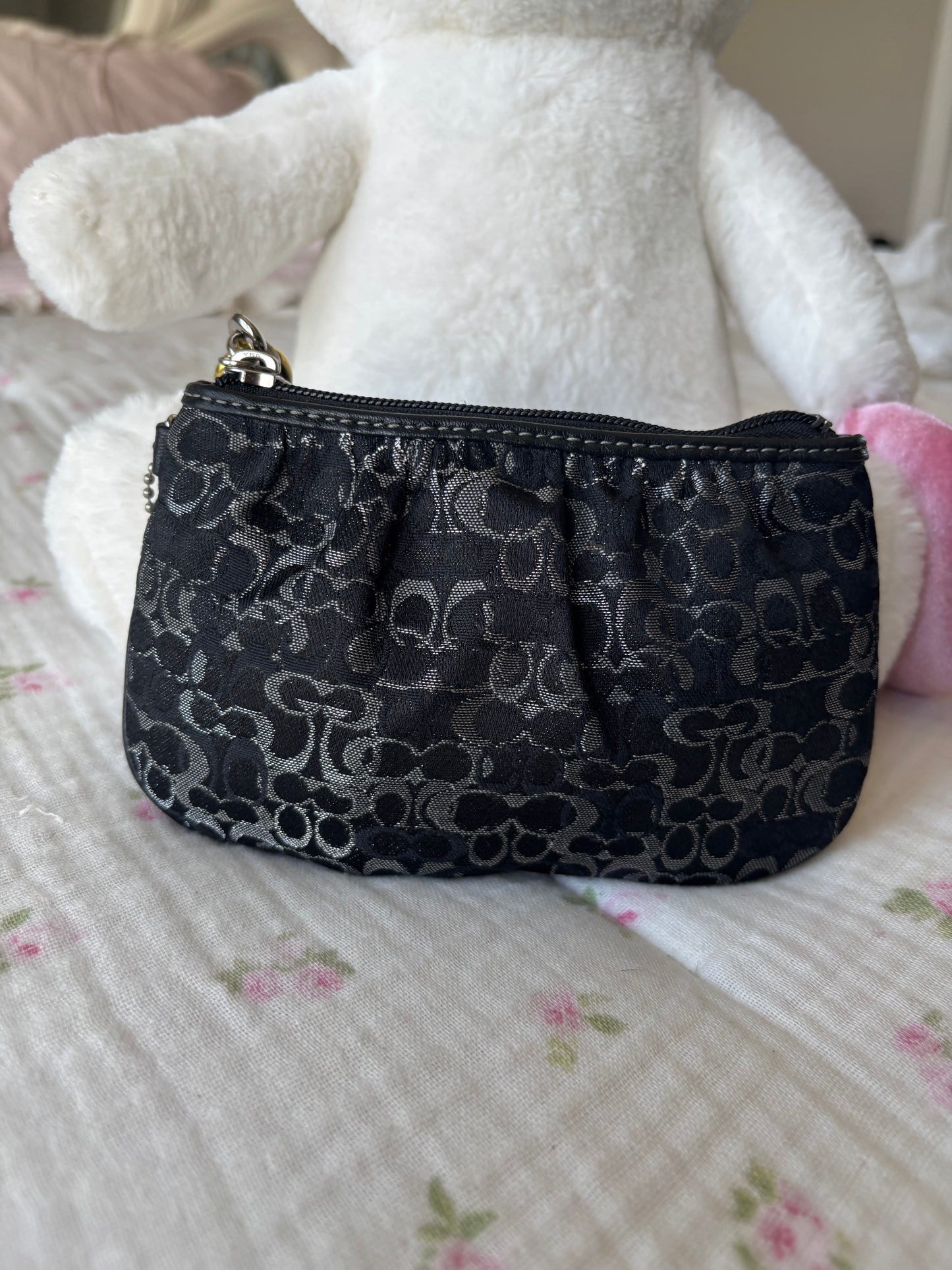 Black optic coach mini wallet