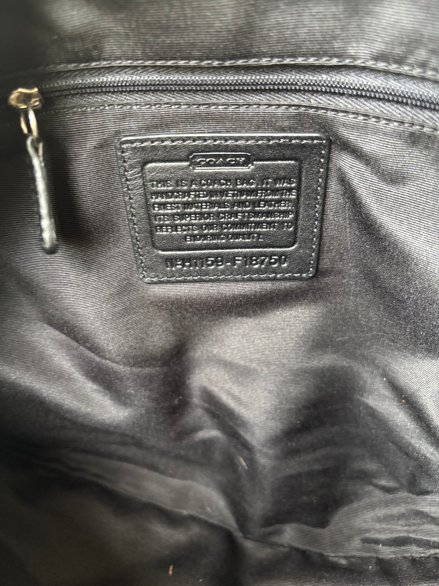 Black mongram vintage coach tote bag