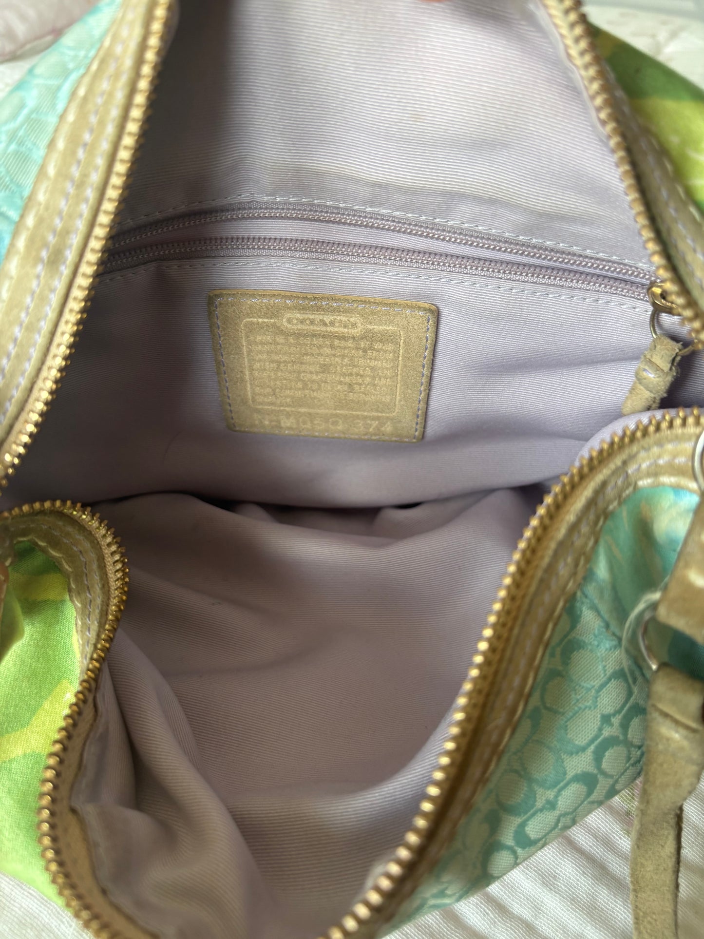 Rare colorful patchwork coach hobo