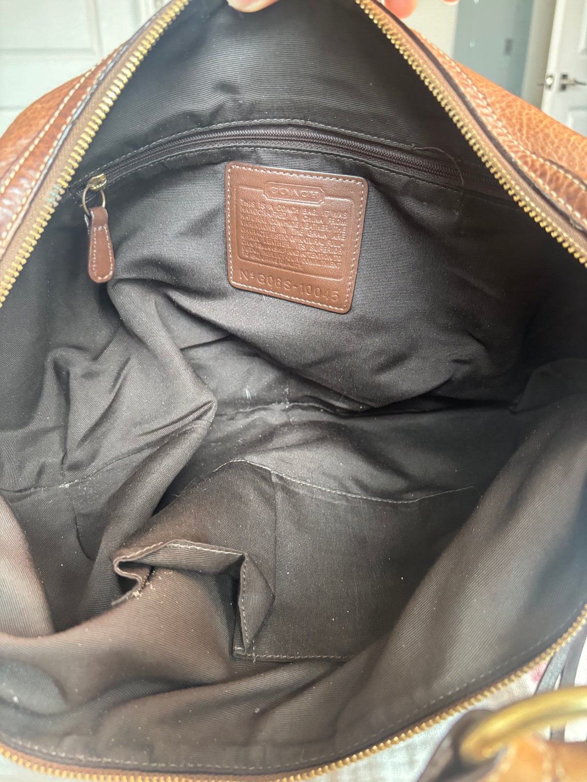 Brown leather coach hobo
