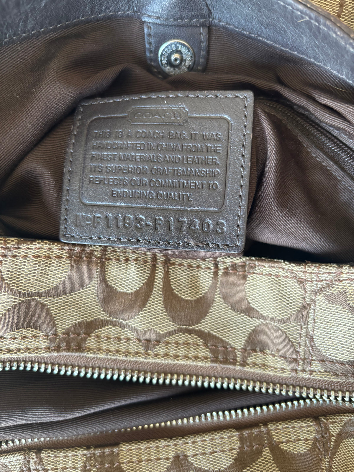 Brown mongram coach soho Lyn bag