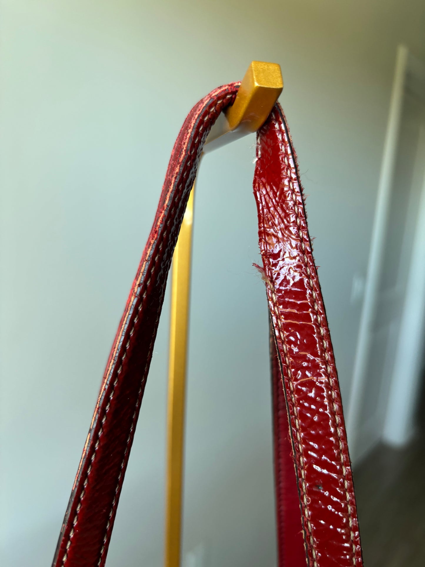 Red vintage coach tote
