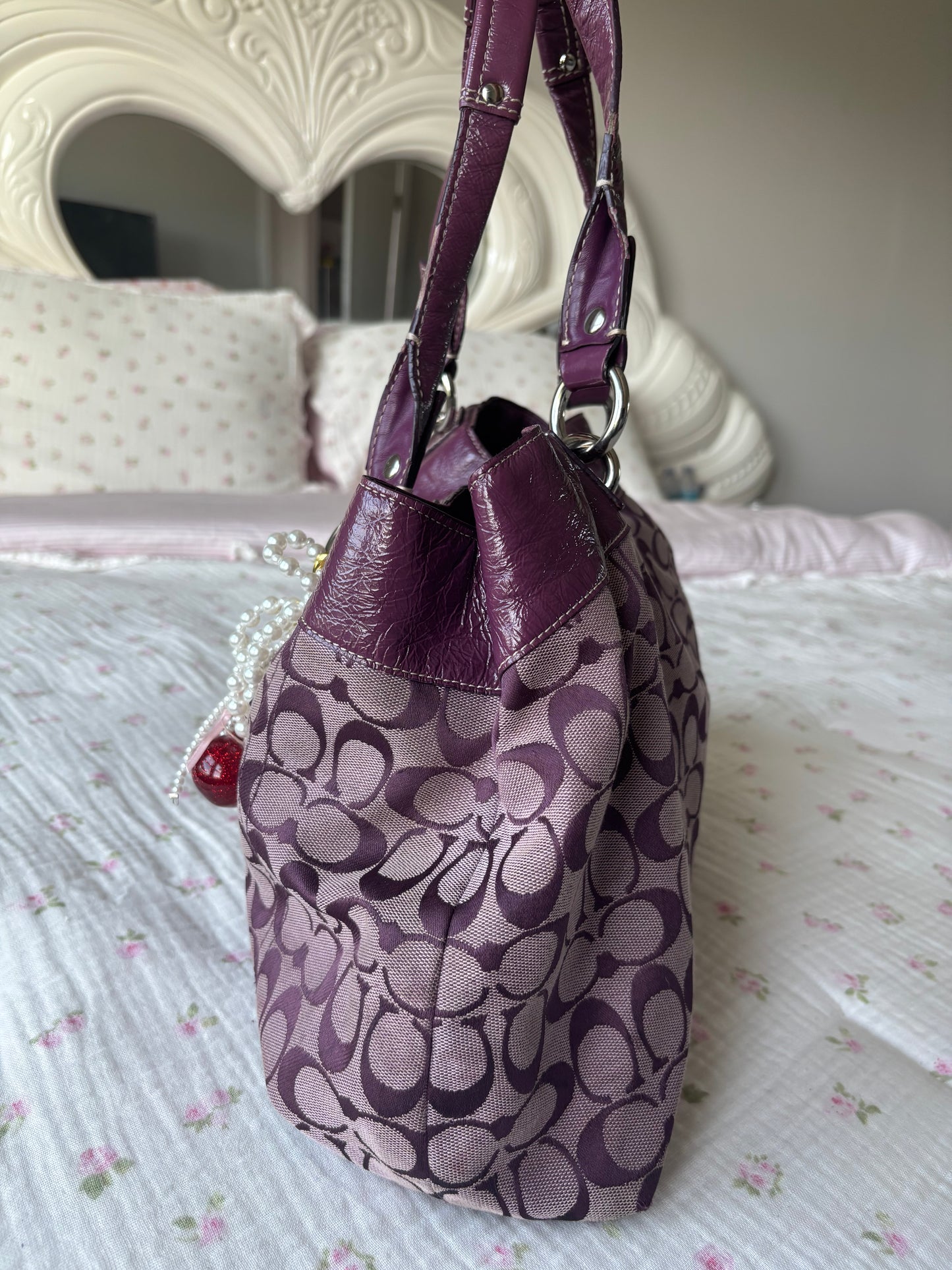 Rare purple mongram tote bag