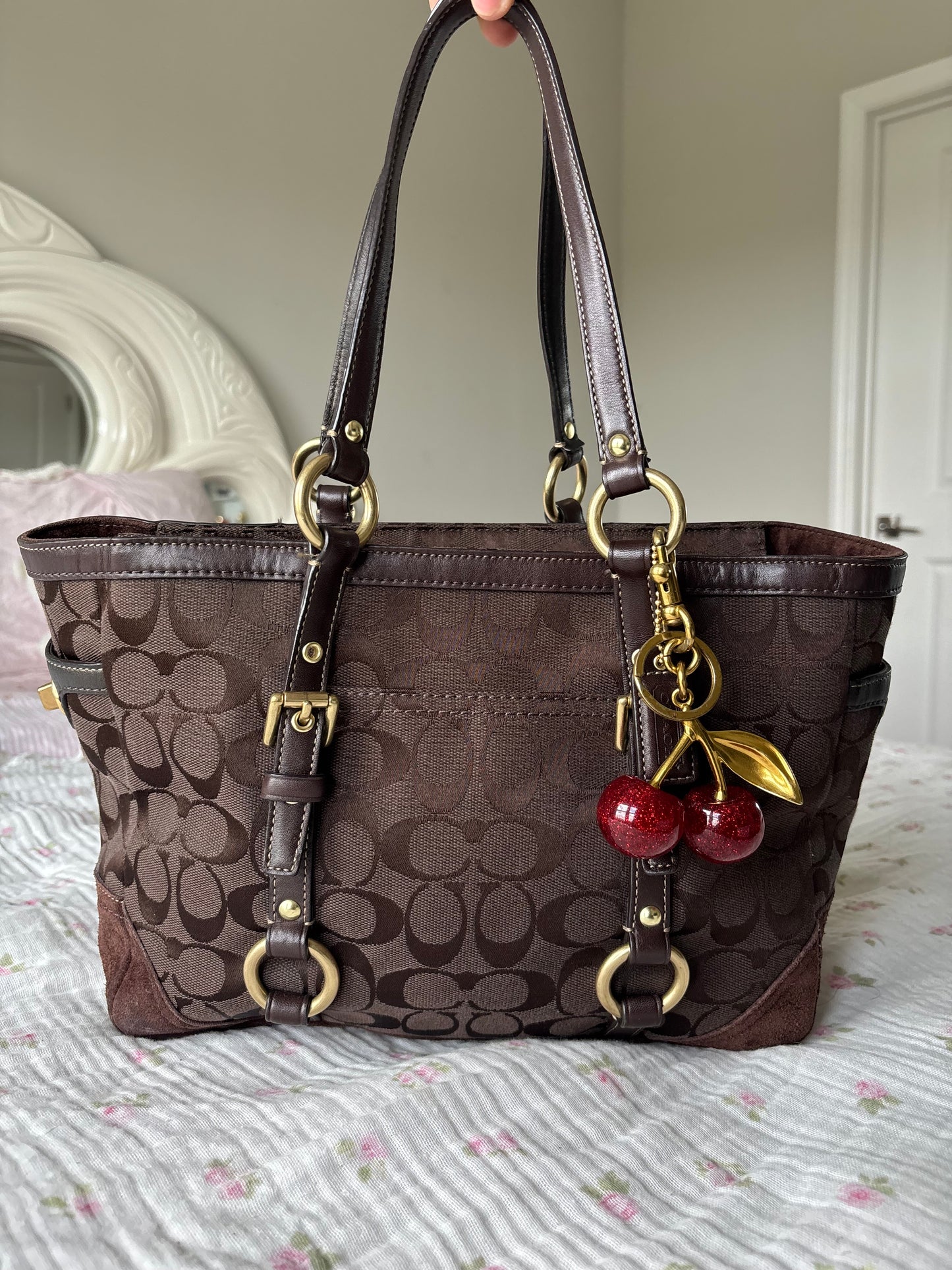 Brown vintage coach tote bag