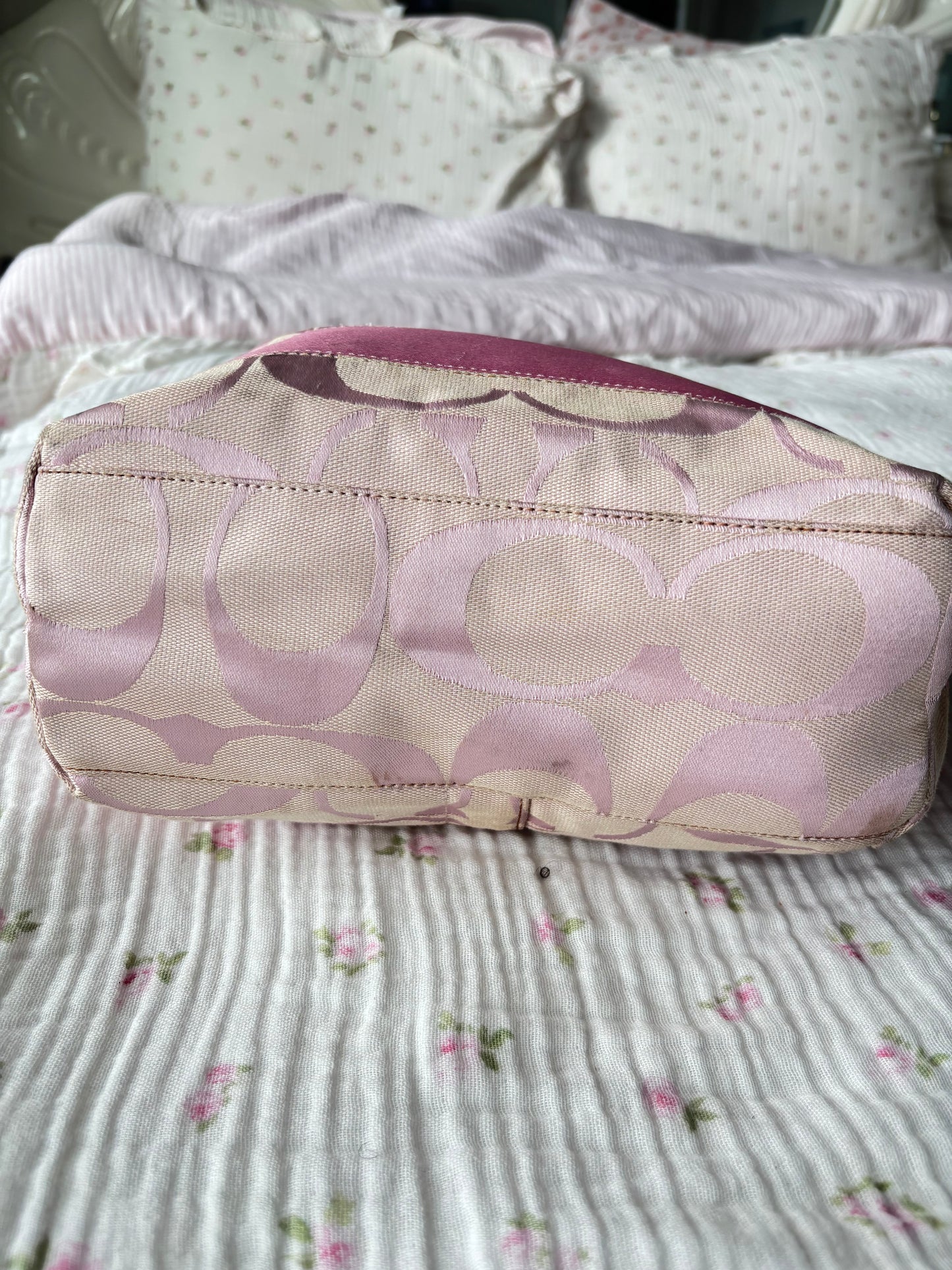 Baby pink coach tote