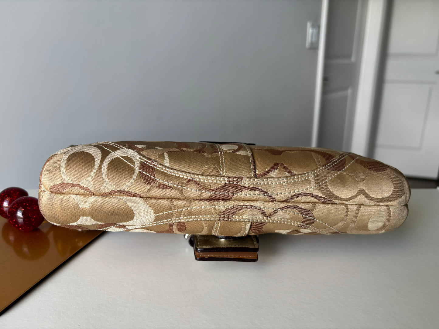 Tan optic coach soho shoulder bag
