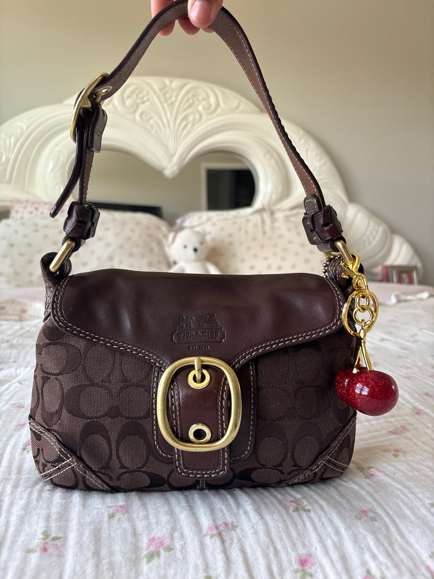 Brown coach peakook bag