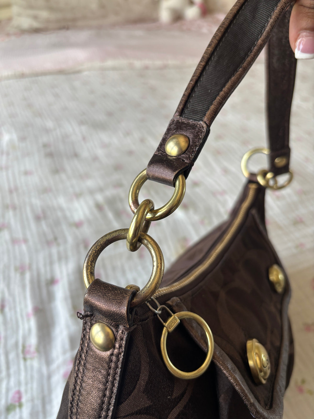 Brown vintage coach shoulder bag