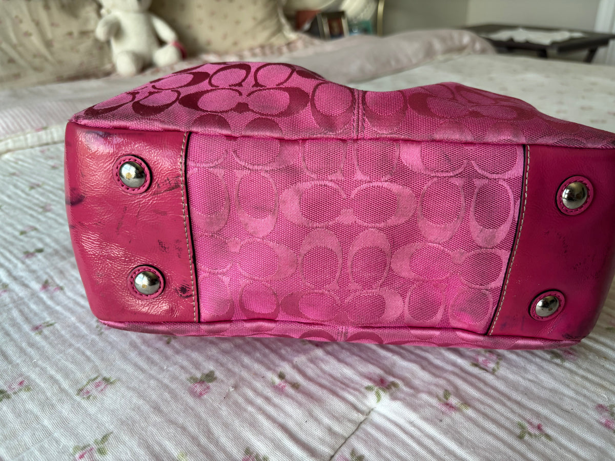 Vintage hot pink coach tote bag