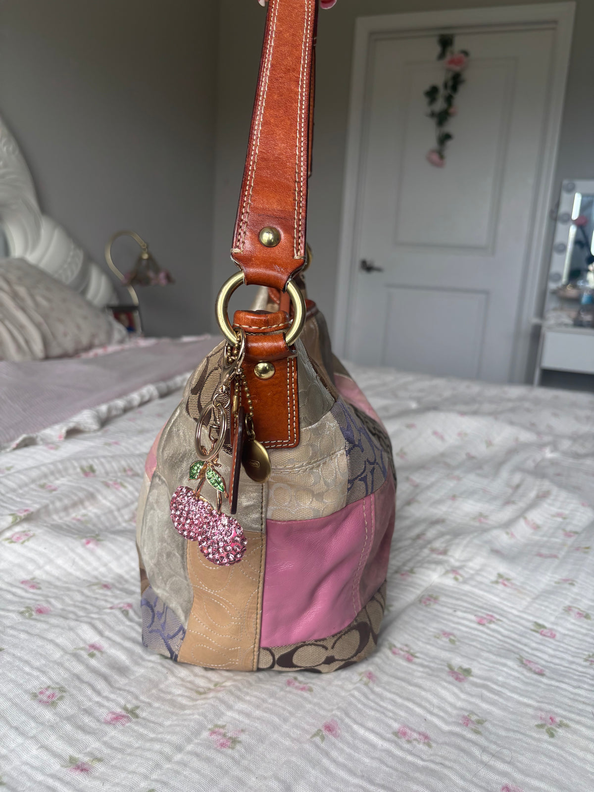 Rare patchwork coach tote
