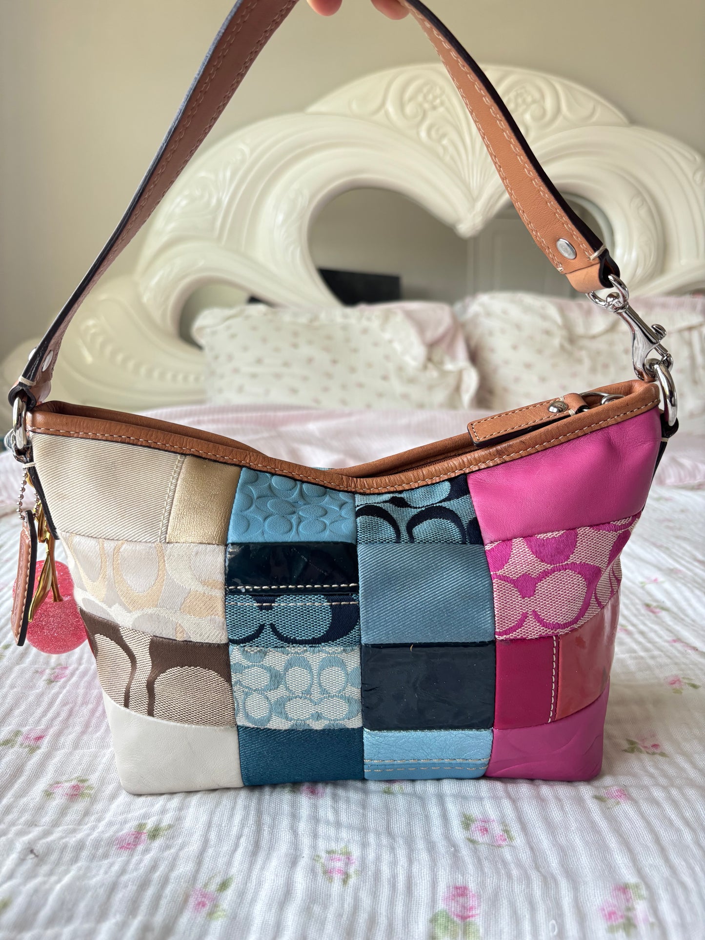 Rare patchwork coach shoulder bag