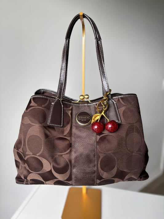 Vintage brown coach tote bag
