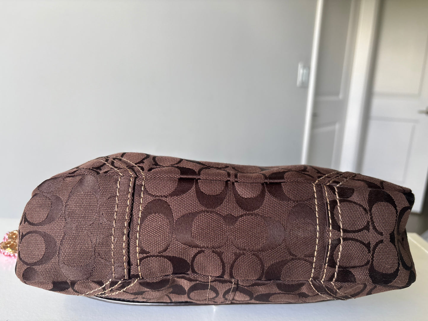 Brown mongram vintage rare coach flap bag