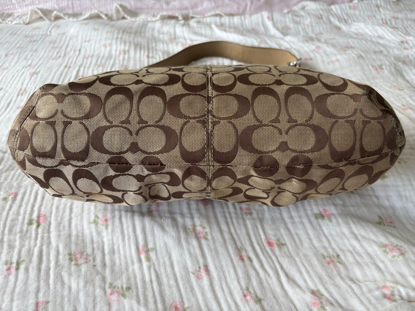 Vintage Coach Signature Shoulder Bag + Matching Wallet Set